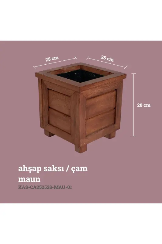 Decorative Wooden Pot - Small Size-Mahogany - 3