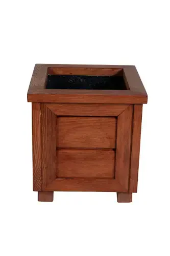 Decorative Wooden Pot - Small Size-Mahogany - 1