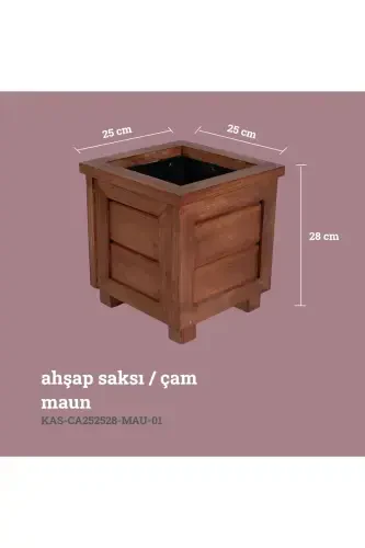 Decorative Wooden Pot - Small Size-Mahogany - 2