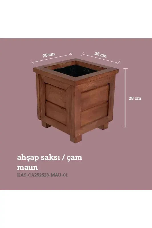 Decorative Wooden Pot - Small Size-Mahogany - 2