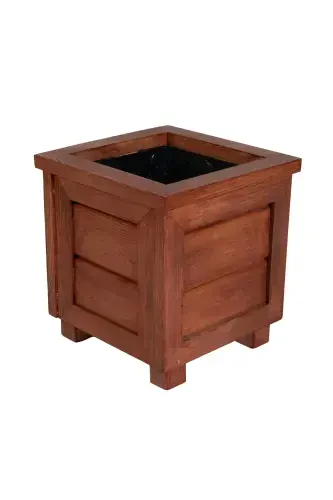 Decorative Wooden Pot - Small Size-Mahogany - 3