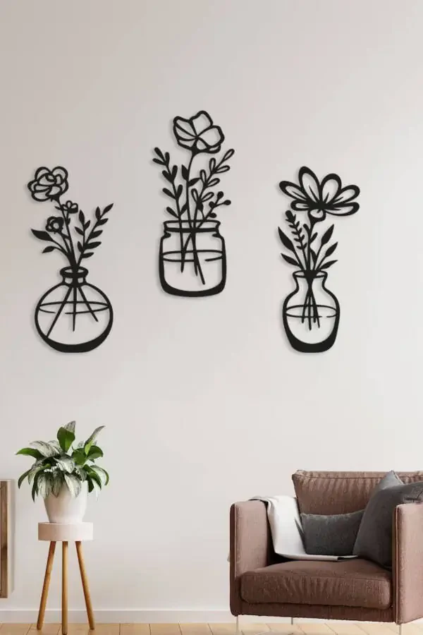 Decovista Wooden Decorative Wall Vase for Flowers, Vase for Home, Office, Kitchen and Bathroom 35x15cm - 6