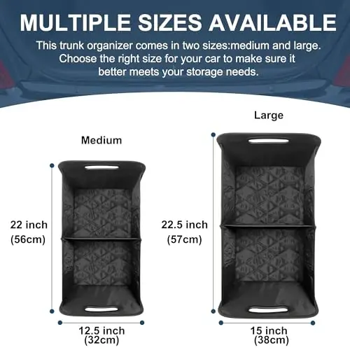 Deelsk Car Trunk Organizer and Storage - 6 Big Pockets, Waterproof Polyester Trunk Organizer for SUV/Minivan/Truck - Large, Charcoal - 3