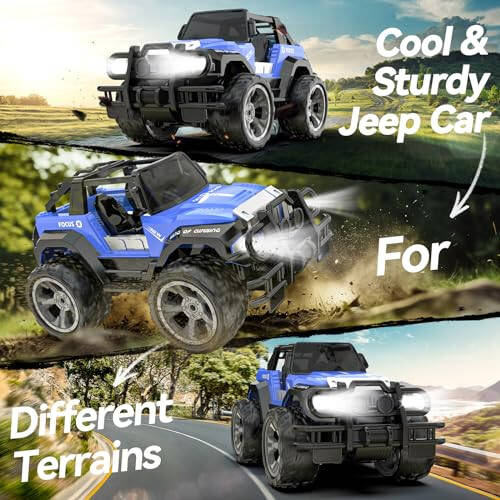 DEERC DE42 Uzaktan Kumandalı Araba RC Yarış Arabaları, 1:18 Ölçekli 80 Dakika Oyun Süresi 2.4Ghz LED Işık Otomatik Mod Off Road RC Kamyonlar Depolama Kutusu ile, Tüm Arazi SUV Araba Oyuncakları Hediyeler Erkek Çocuklar Kızlar Gençler İçin, Mavi - 4