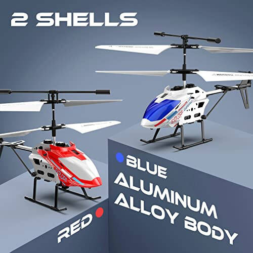 DEERC Remote Control Helicopter, 3.5 CH Altitude Hold RC Helicopters w/Gyro for Beginner, 2 Shells LED Light One Key Take Off/Landing, 2.4GHz Aircraft Indoor Flying Toy for Kids Boys Girls - 3