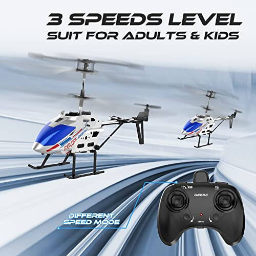 DEERC Remote Control Helicopter, 3.5 CH Altitude Hold RC Helicopters w/Gyro for Beginner, 2 Shells LED Light One Key Take Off/Landing, 2.4GHz Aircraft Indoor Flying Toy for Kids Boys Girls - 5