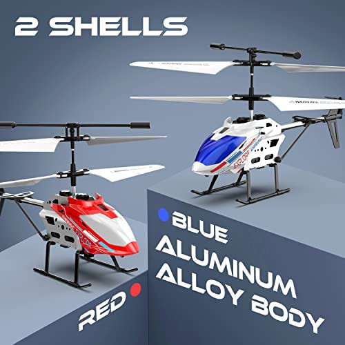 DEERC Uzaktan Kumandalı Helikopter, 3.5 Kanallı Yükseklik Tutma RC Helikopterler, Yeni Başlayanlar İçin Jiroskoplu, 2 Kabuk LED Işık Tek Tuşla Kalkış/İniş, 2.4GHz Uçak Kapalı Mekan Uçan Oyuncak Çocuklar Erkekler Kızlar İçin - 3