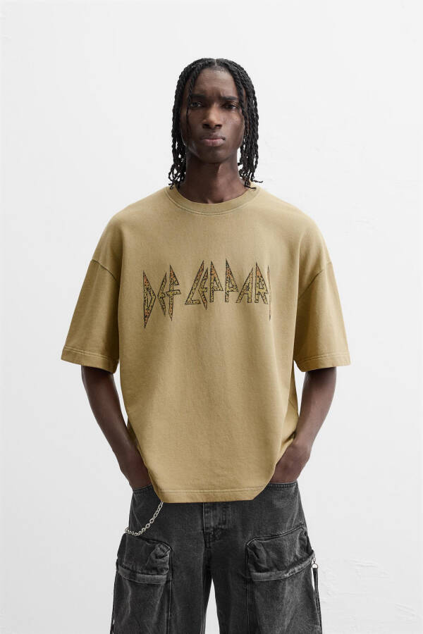 DEF LEPPARD © SOLUK EFEKTLİ SWEATSHIRT - yıkanmış yeşil - 10