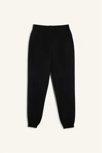 DeFactoFit Athlete Jogger Thin Sweatpants Standard Fit Modal Double Pocket Basic Plain-Black - 7