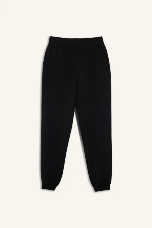 DeFactoFit Athlete Jogger Thin Sweatpants Standard Fit Modal Double Pocket Basic Plain-Black - 7