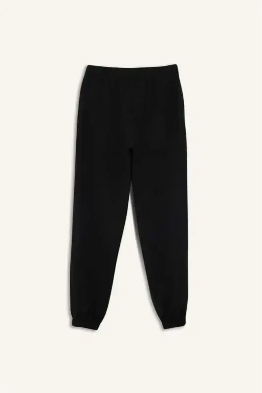 DeFactoFit Athlete Jogger Thin Sweatpants Standard Fit Modal Double Pocket Basic Plain-Black - 9