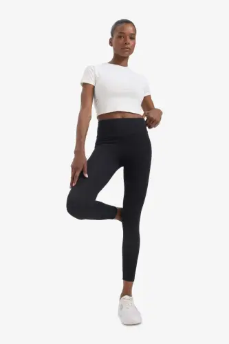 DeFactoFit Beli Saran Sporcu Tayt-Siyah - 7