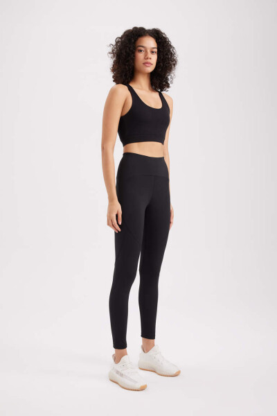 DeFactoFit Belni Qamrab Sporchi Og'ir Matoni Leggins Qora - 8