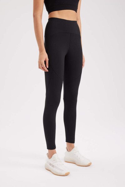 DeFactoFit Belni Qamrab Sporchi Og'ir Matoni Leggins Qora - 9