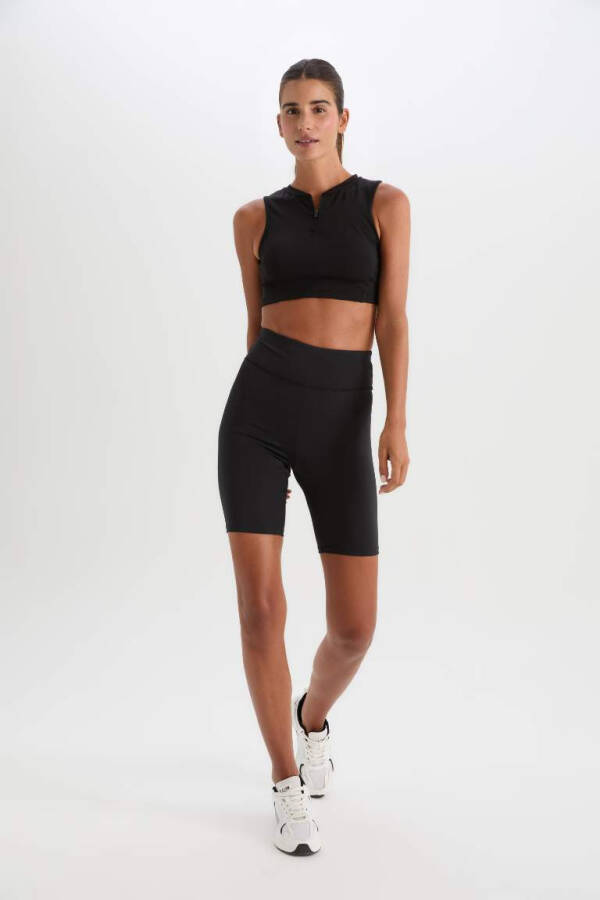 DeFactoFit Biker High Waisted Sport Leggings Black - 2