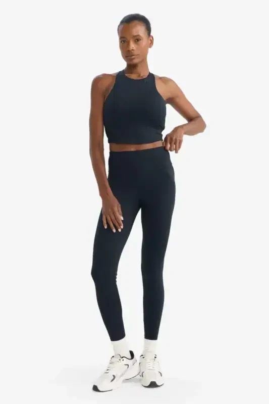 DeFactoFit High Waist Elastic Fabric Basic Sports Leggings - Black - 1