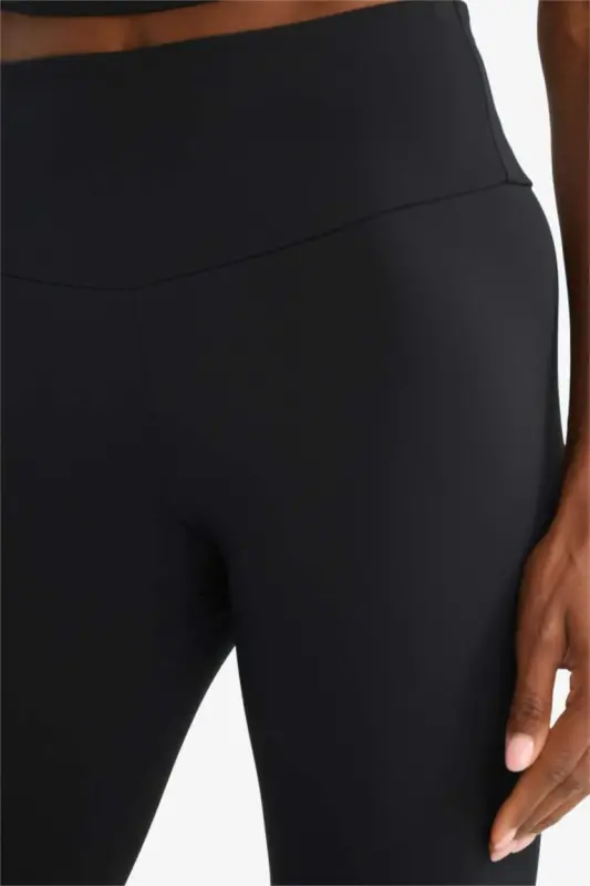 DeFactoFit High Waist Elastic Fabric Basic Sports Leggings - Black - 5