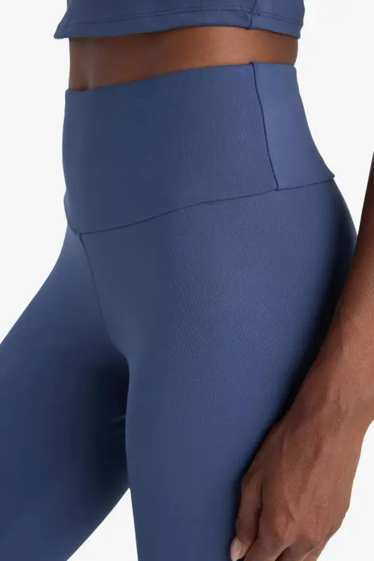 DeFactoFit High Waist Elastic Fabric Basic Sports Leggings-Indigo - 6