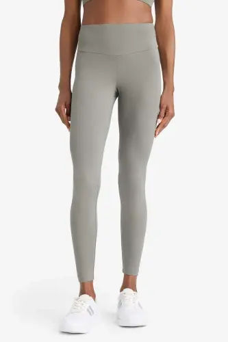 DeFactoFit High Waist Flexible Fabric Basic Sports Tights-Light Khaki - 5