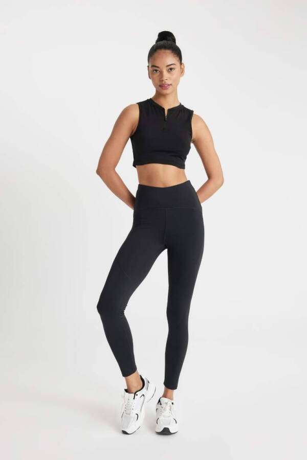 DeFactoFit High Waist Sports Leggings Heavy Fabric Black - 2