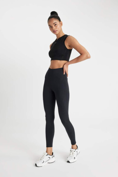 DeFactoFit High Waist Sports Leggings Heavy Fabric Black - 3