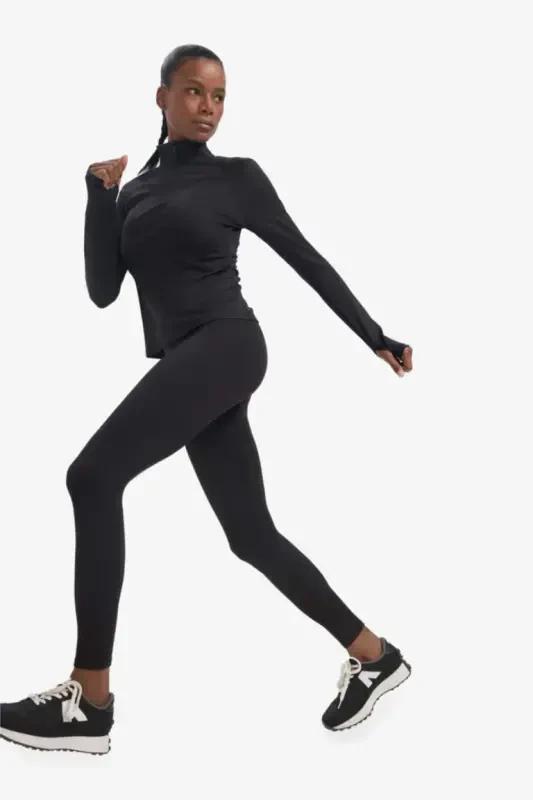 DeFactoFit High-Waisted Soft Fleece Leggings Black - 4