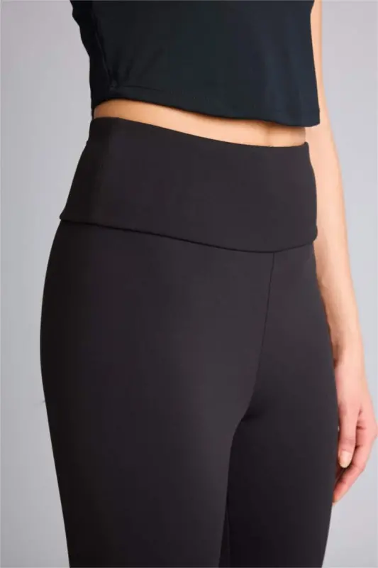 DeFactoFit High-Waisted Soft Fleece Leggings Black - 5