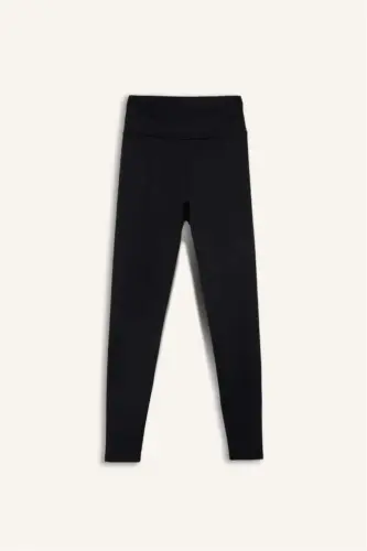 DeFactoFit High-Waisted Soft Fleece Leggings Black - 7
