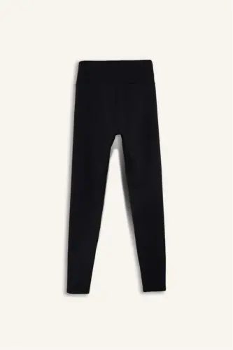 DeFactoFit High-Waisted Soft Fleece Leggings Black - 9