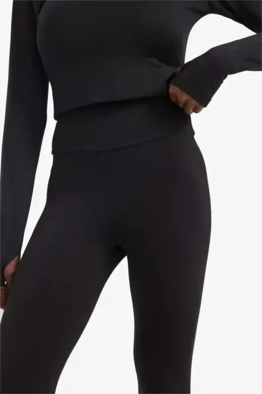 DeFactoFit High-Waisted Soft Fleece Leggings Black - 7