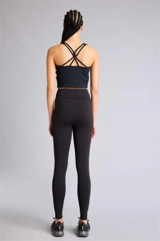 DeFactoFit High-Waisted Soft Fleece Leggings Black - 6