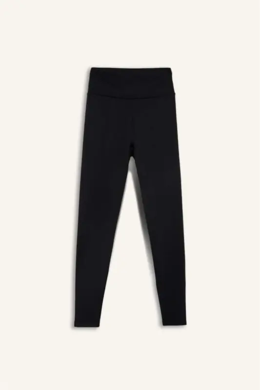 DeFactoFit High-Waisted Soft Fleece Leggings Black - 7