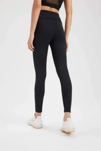 DeFactoFit High-Waisted Soft Fleece Leggings Black - 6