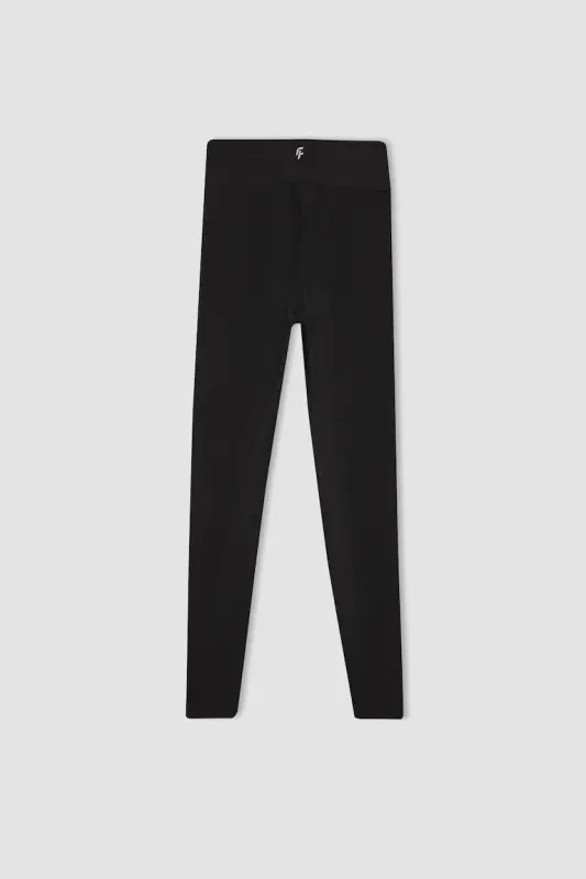 DeFactoFit High-Waisted Soft Fleece Leggings Black - 8