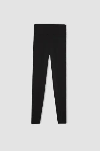 DeFactoFit High-Waisted Soft Fleece Leggings Black - 6