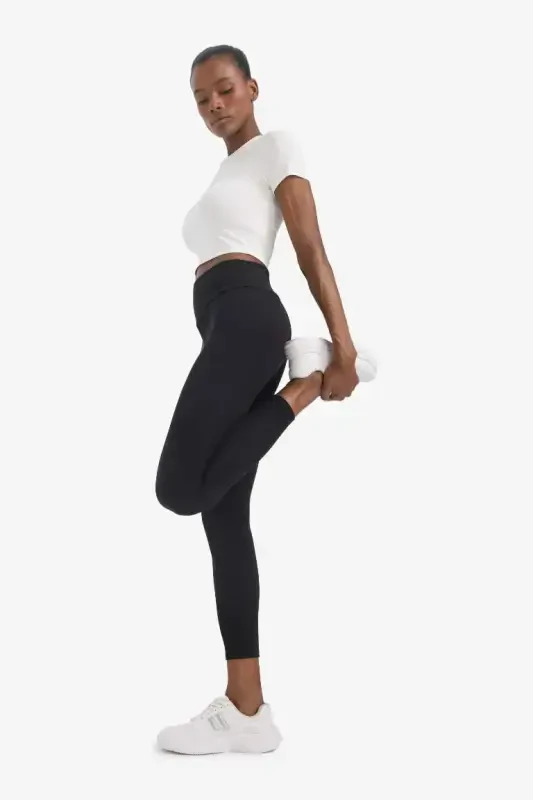 DeFactoFit High-Waisted Sport Leggings Black - 8
