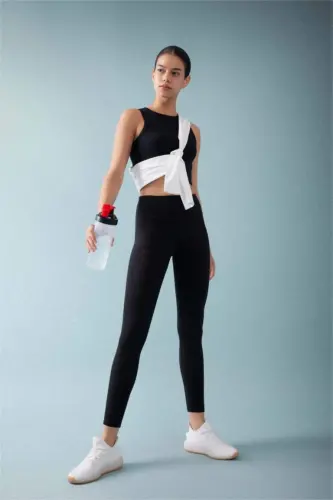 DeFactoFit High-Waisted Sport Leggings Black - DEFACTO (1)