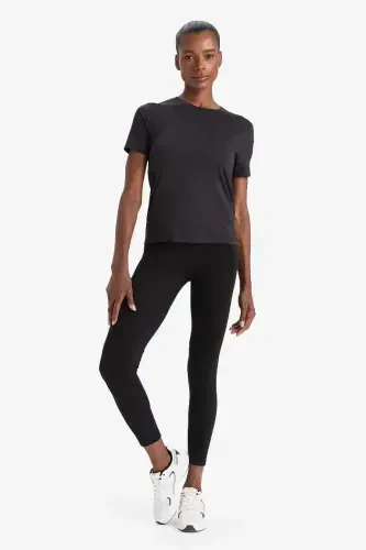 DeFactoFit High-Waisted Sports Leggings Black - 1