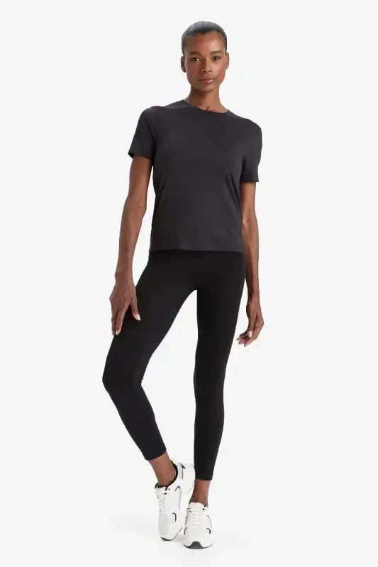 DeFactoFit High-Waisted Sports Leggings Black - DEFACTO