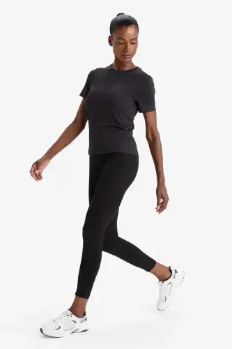 DeFactoFit High-Waisted Sports Leggings Black - DEFACTO (1)