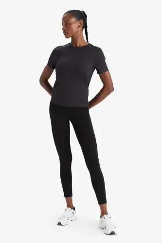 DeFactoFit High-Waisted Sports Leggings Black - 4