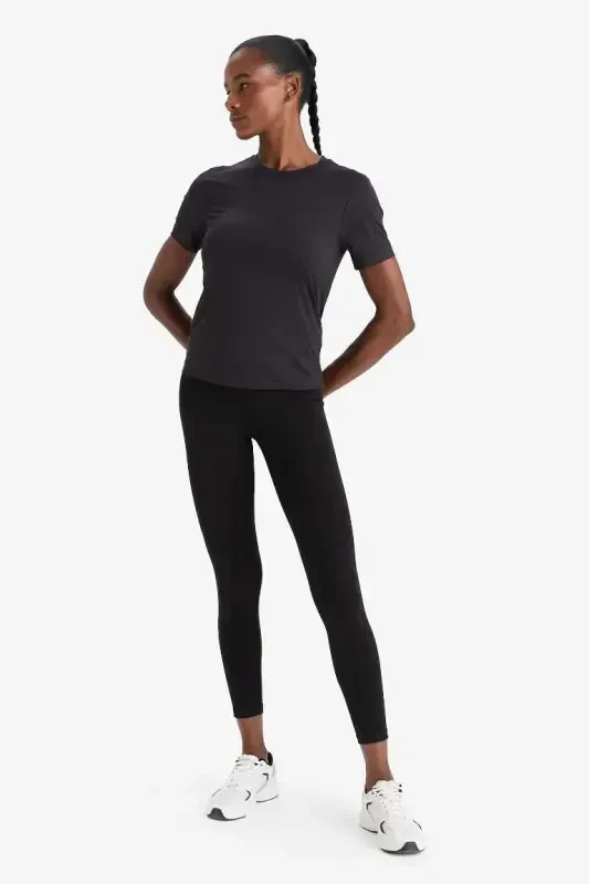 DeFactoFit High-Waisted Sports Leggings Black - 4