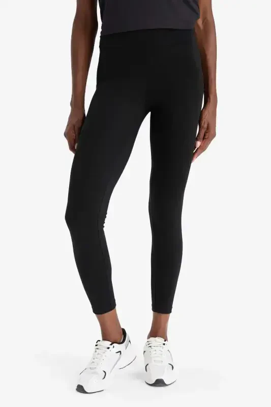 DeFactoFit High-Waisted Sports Leggings Black - 5