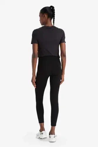 DeFactoFit High-Waisted Sports Leggings Black - 7