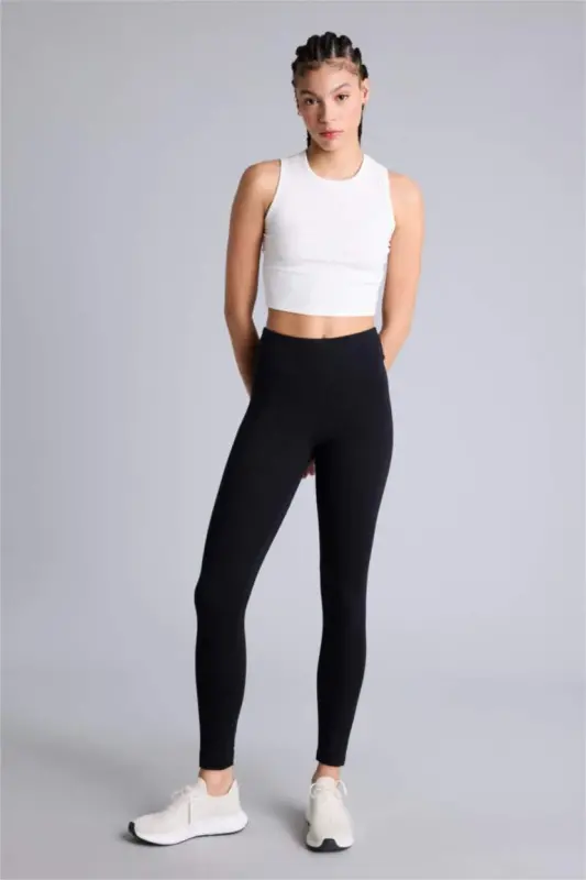 DeFactoFit High-Waisted Sports Leggings Black - DEFACTO