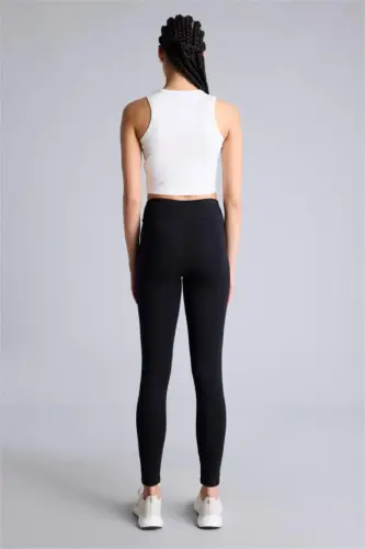 DeFactoFit High-Waisted Sports Leggings Black - 5