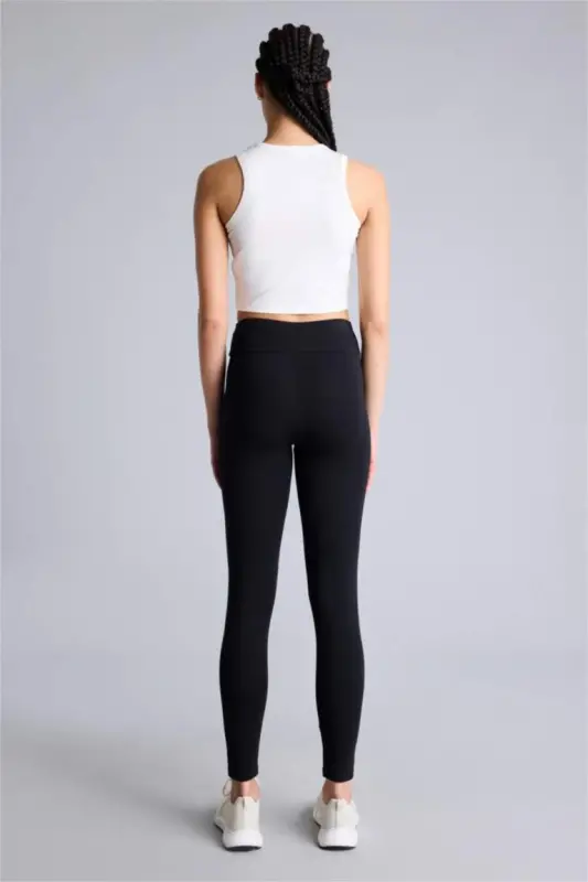 DeFactoFit High-Waisted Sports Leggings Black - 5