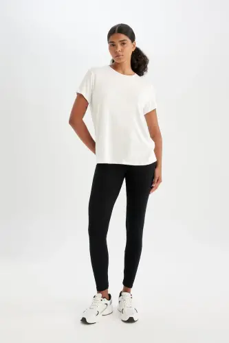 DeFactoFit High-Waisted Sports Leggings Black - DEFACTO (1)
