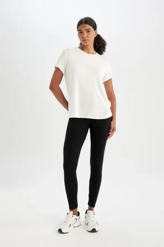 DeFactoFit High-Waisted Sports Leggings Black - 2