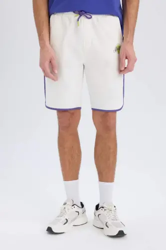 DeFactoFit NBA Los Angeles Lakers Standard Fit Short Shorts Ecru - 5